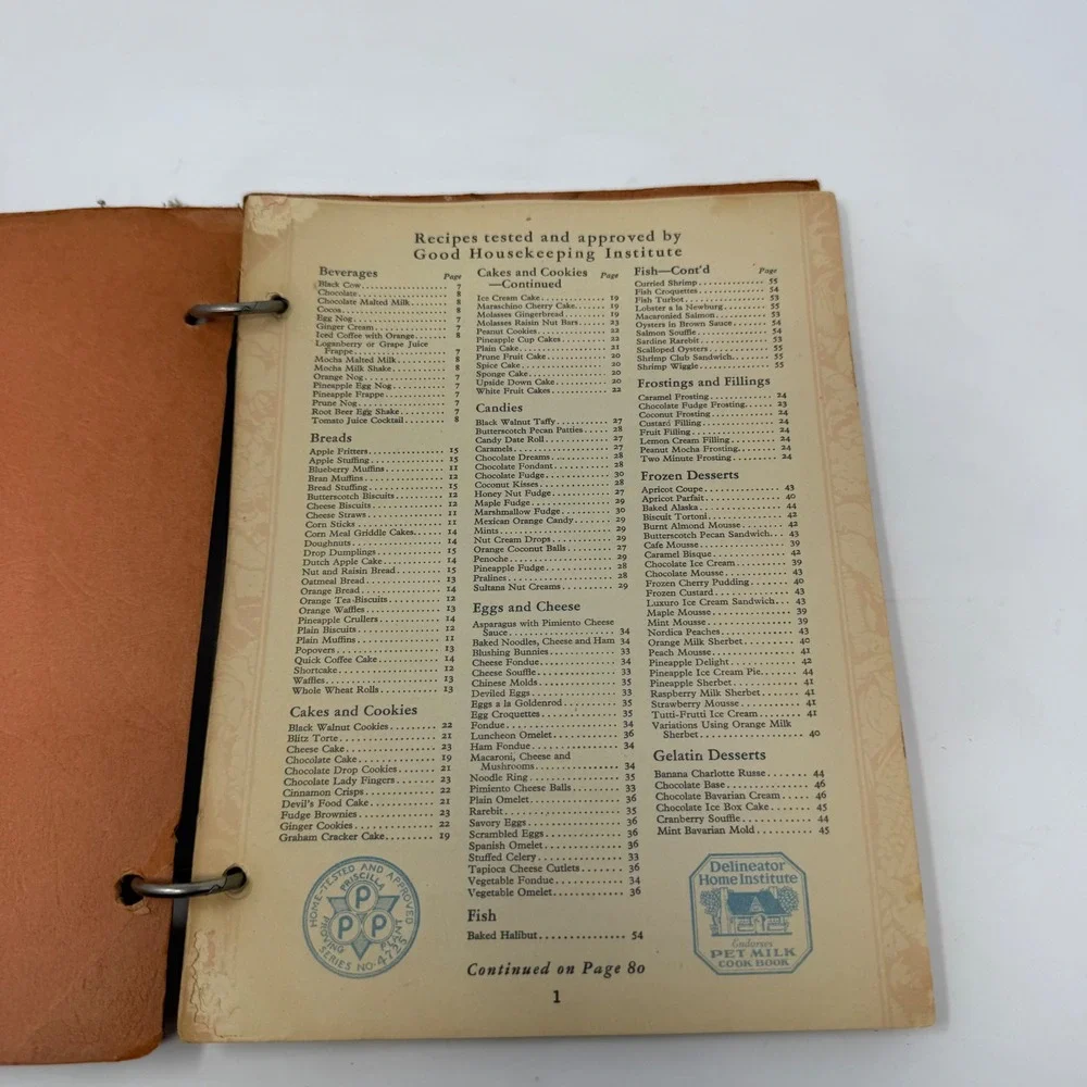 Vintage Pet Milk Cookbook Ring Bound Recipes Good Housekeeping Institute